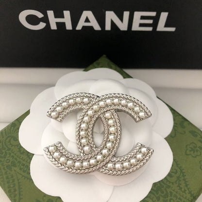 Luxury C.C Silver Brooch pin