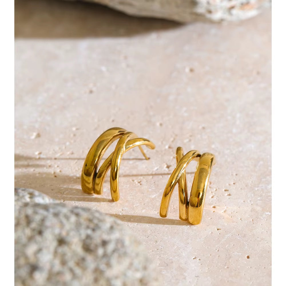 18K Gold Plated Vintage Aesthetic Resin Stainless Steel Earrings (Copy)