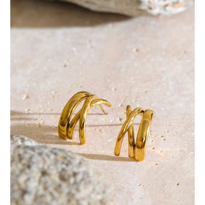 18K Gold Plated Vintage Aesthetic Resin Stainless Steel Earrings (Copy)