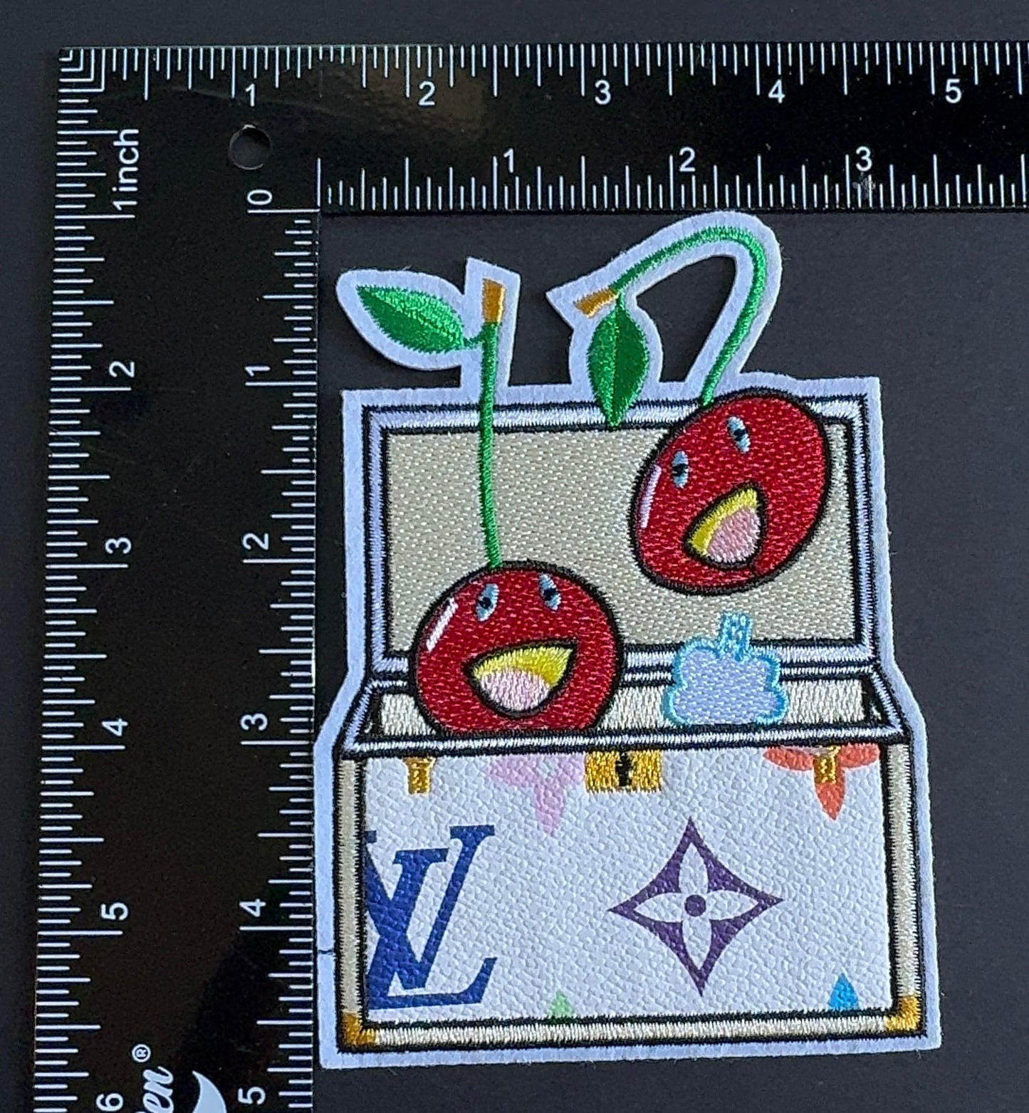 L. White and Open bag patch