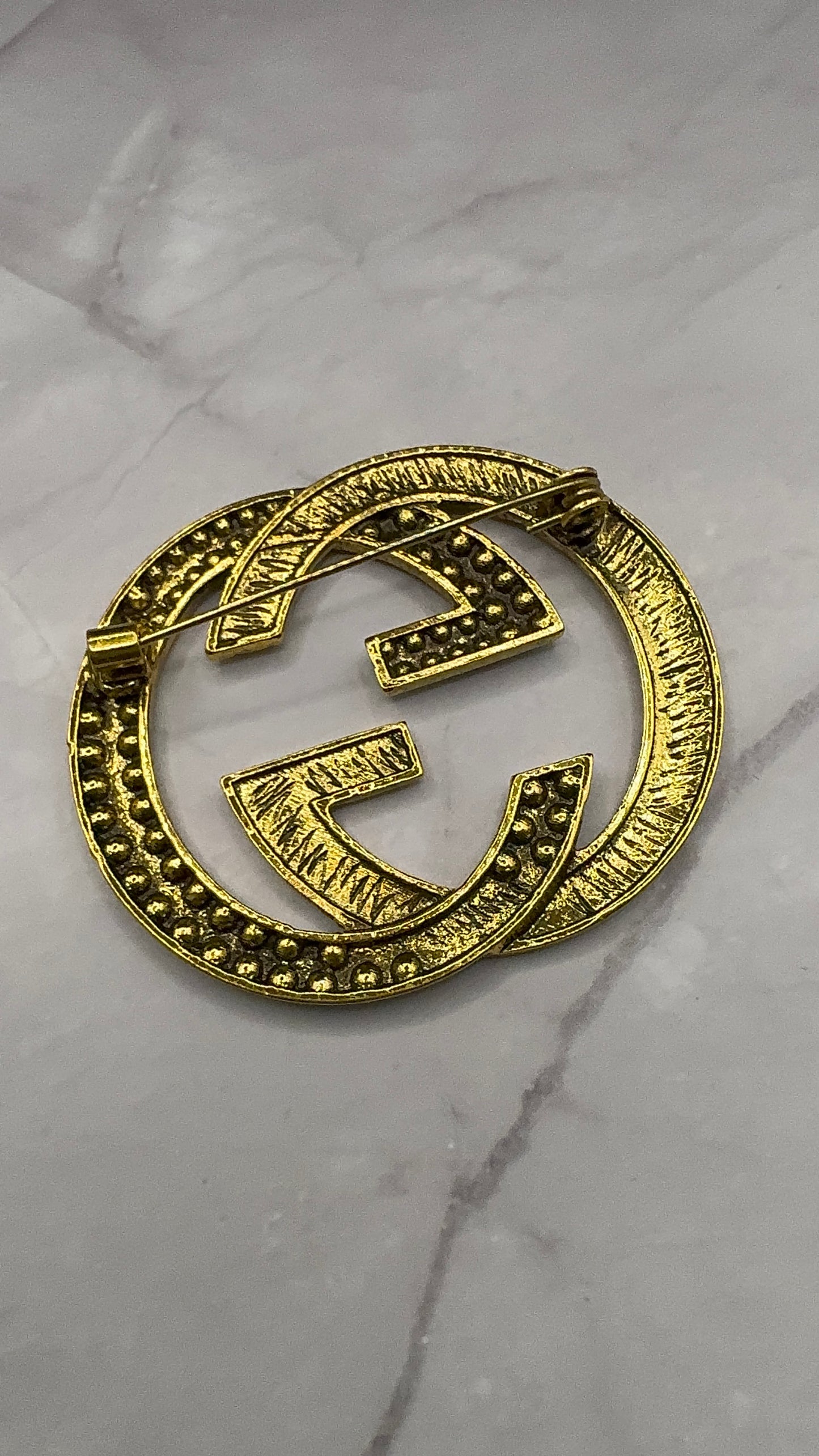 G.G Antique Brass Brooch pin