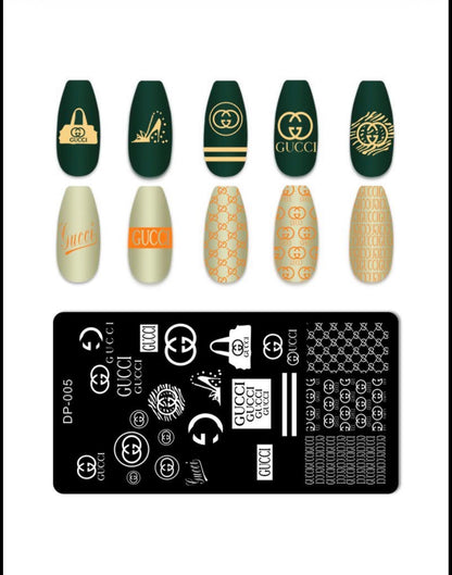 Luxury Fashion-Inspired Nail Stamping Plate – Model 001 - 045