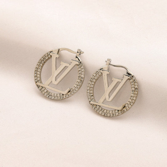 L.V Inspired Copper with micro-set zircon earrings