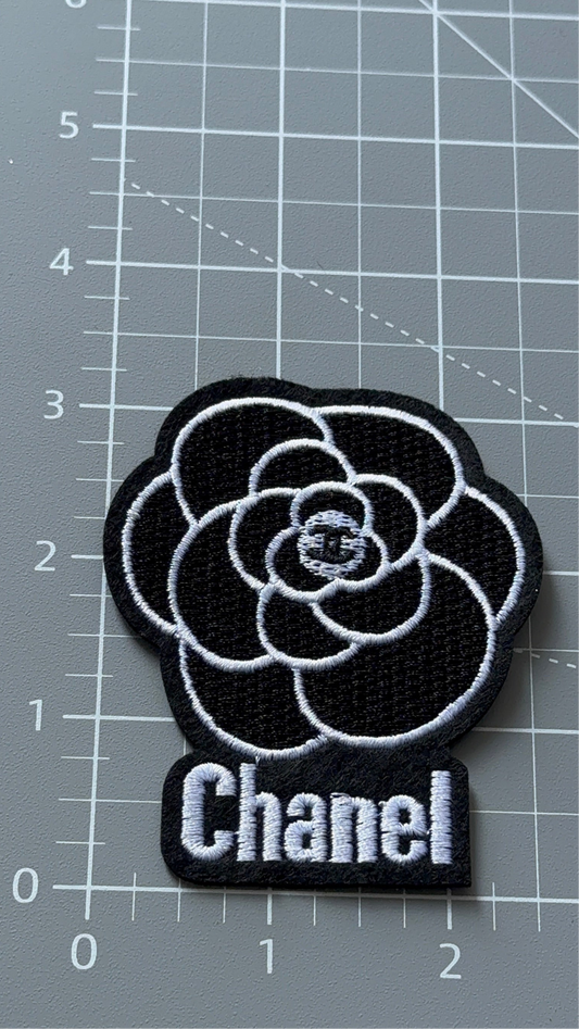 C. C black and white flower patch