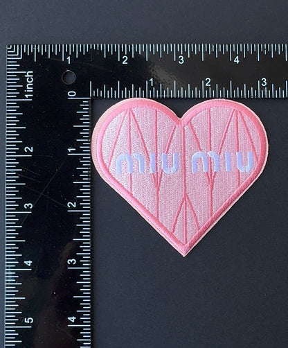Miu pink heart iron-on patch
