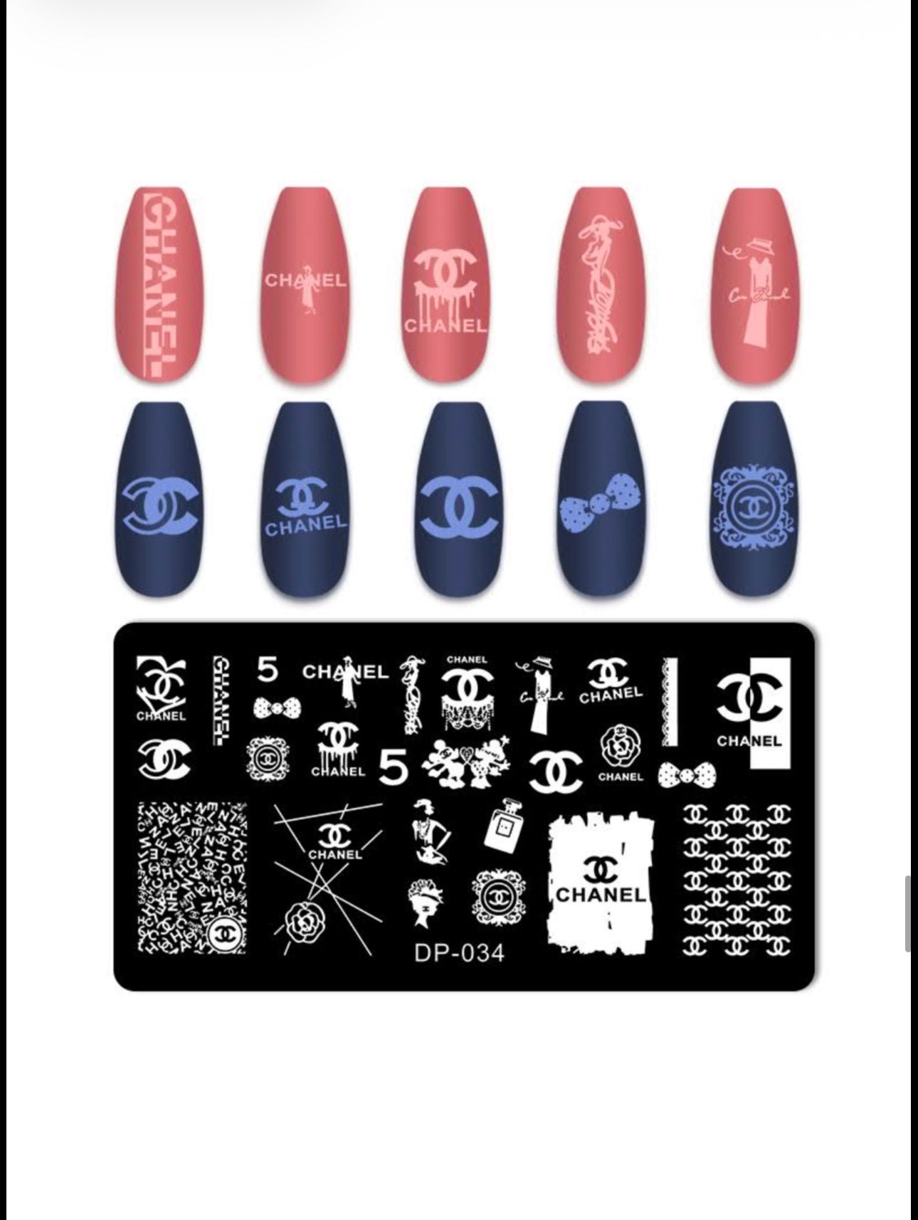 Luxury Fashion-Inspired Nail Stamping Plate – Model 001 - 045