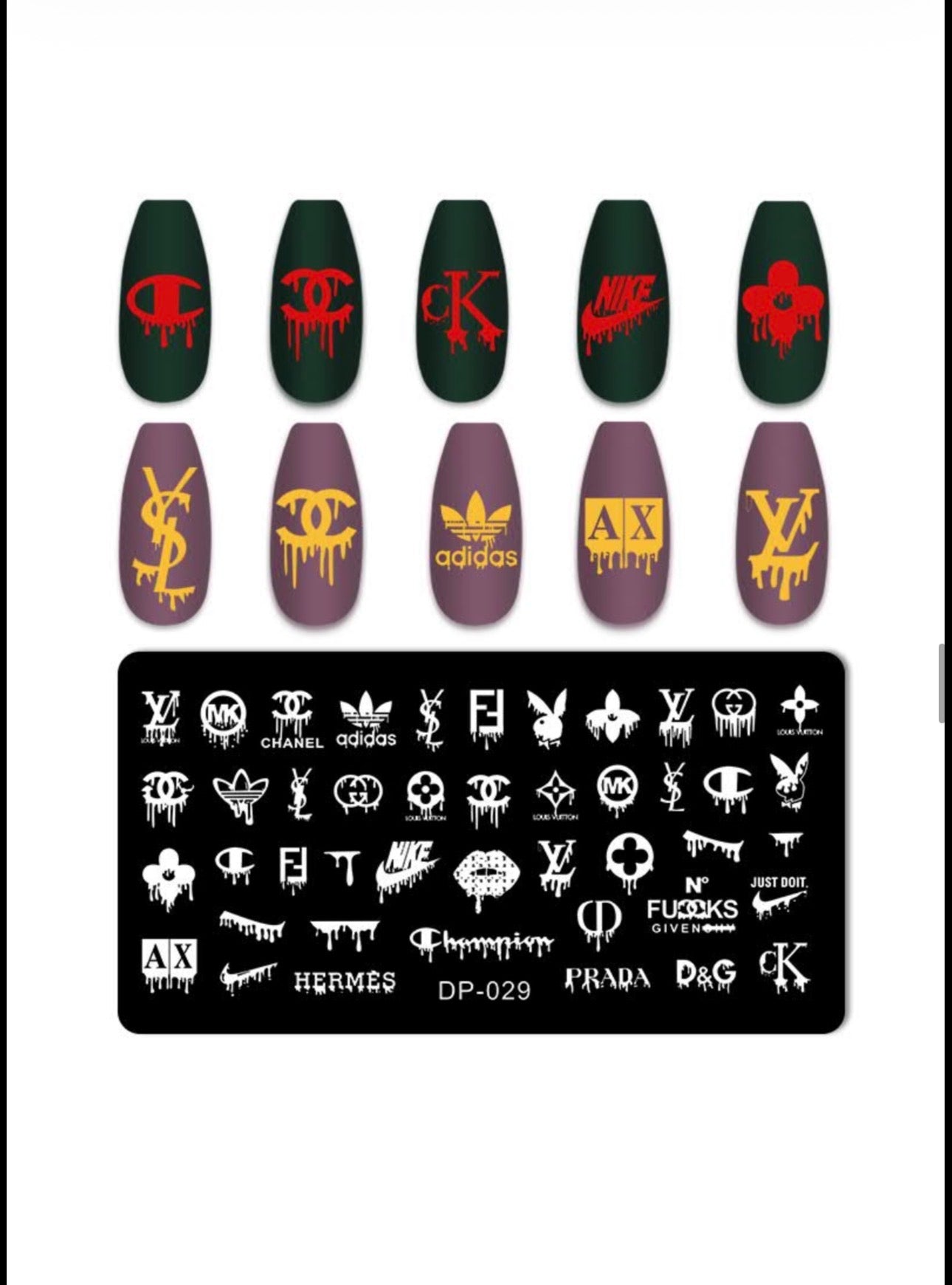Luxury Fashion-Inspired Nail Stamping Plate – Model 001 - 045
