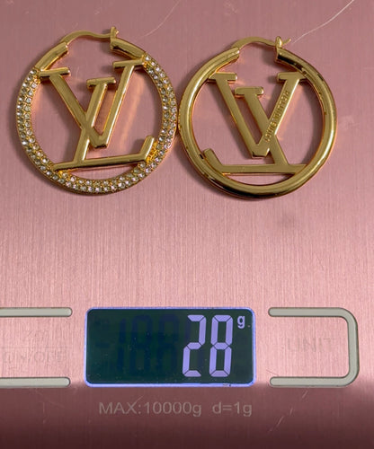 High Quality Zircon L.V Hoop Women's Earrings