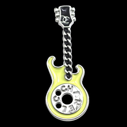 Luxury C.C Silver Guitar brooch
