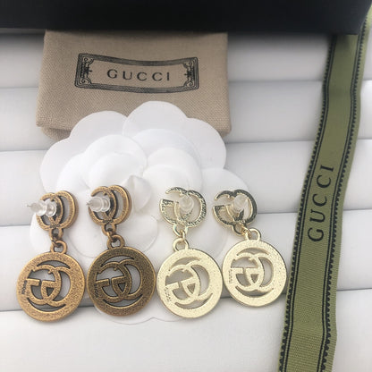 High-End Gold-plated bronze G.G Drop Earrings