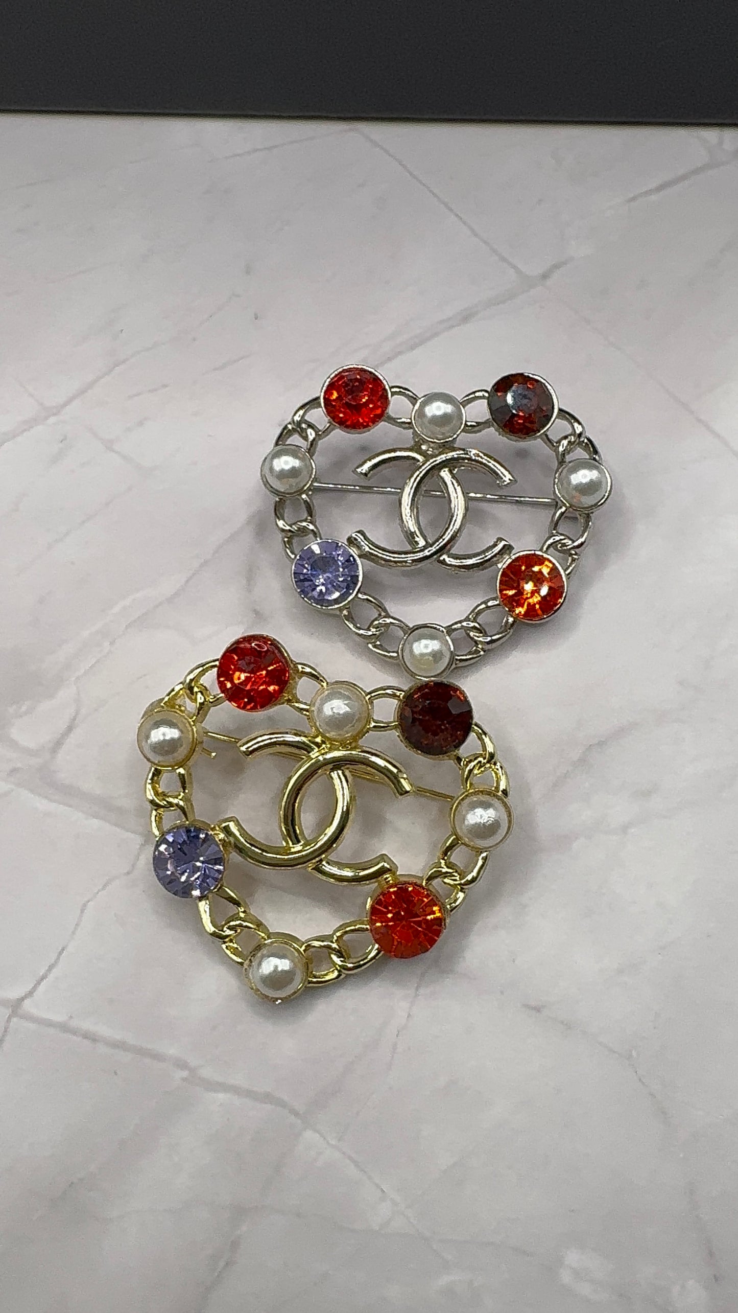 High Quality C.C Heart Brooch pin