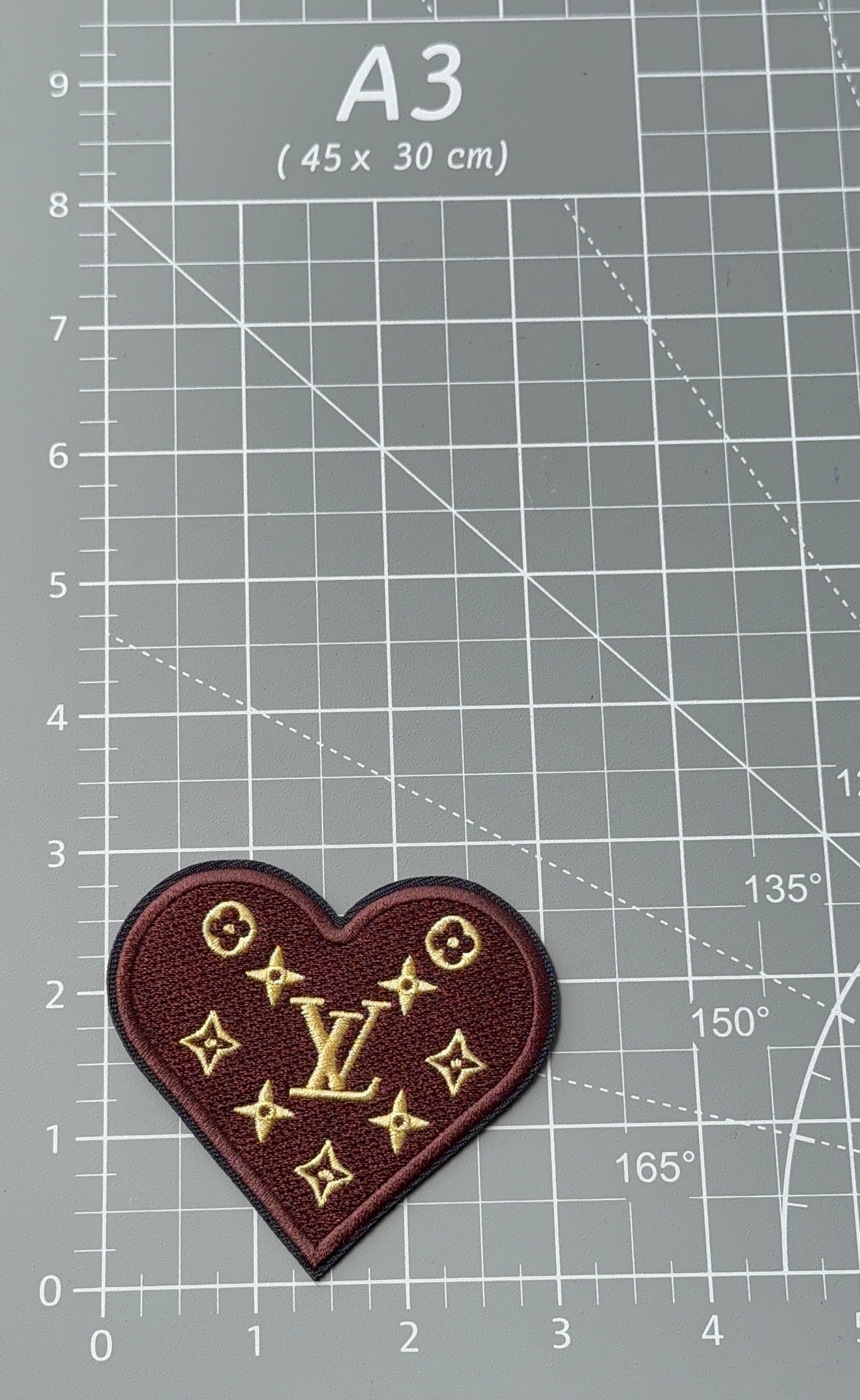 Brown L Heart Patch