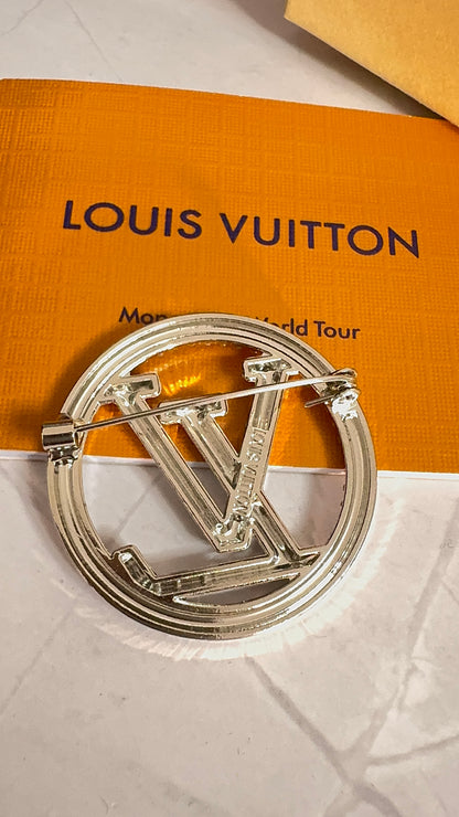 Crystal L V Brooch Pin