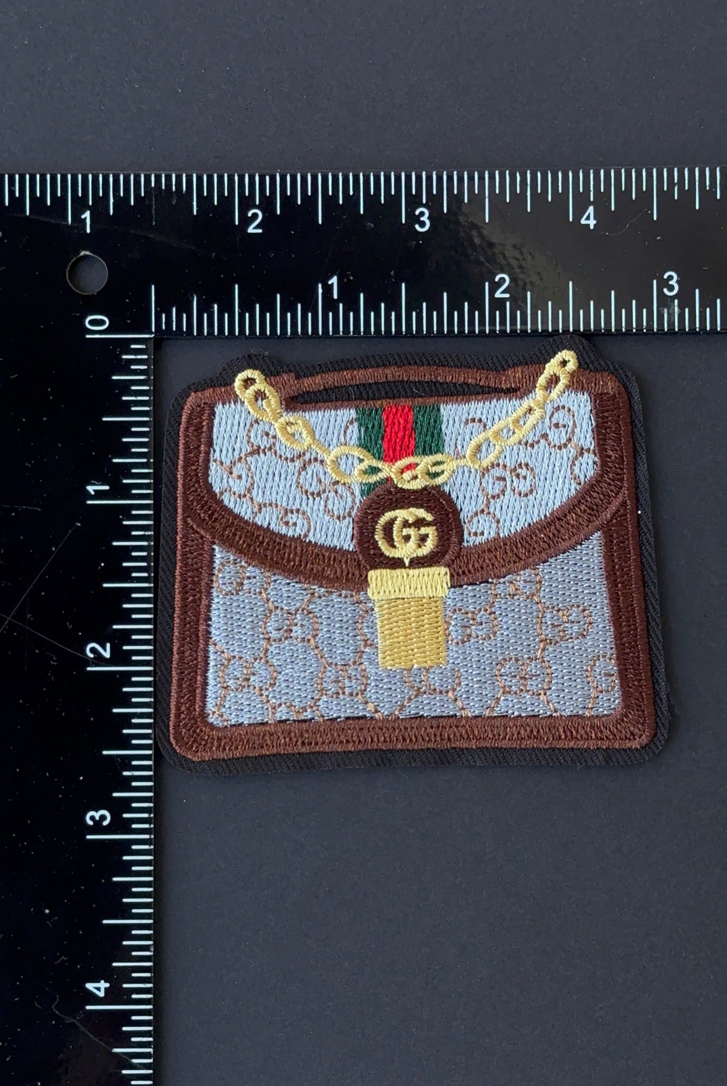 G.G Brown Purse Embroidery Patch