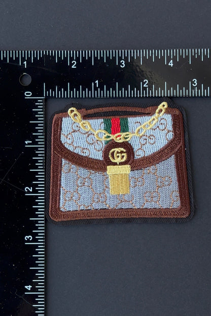 G.G Brown Purse Embroidery Patch