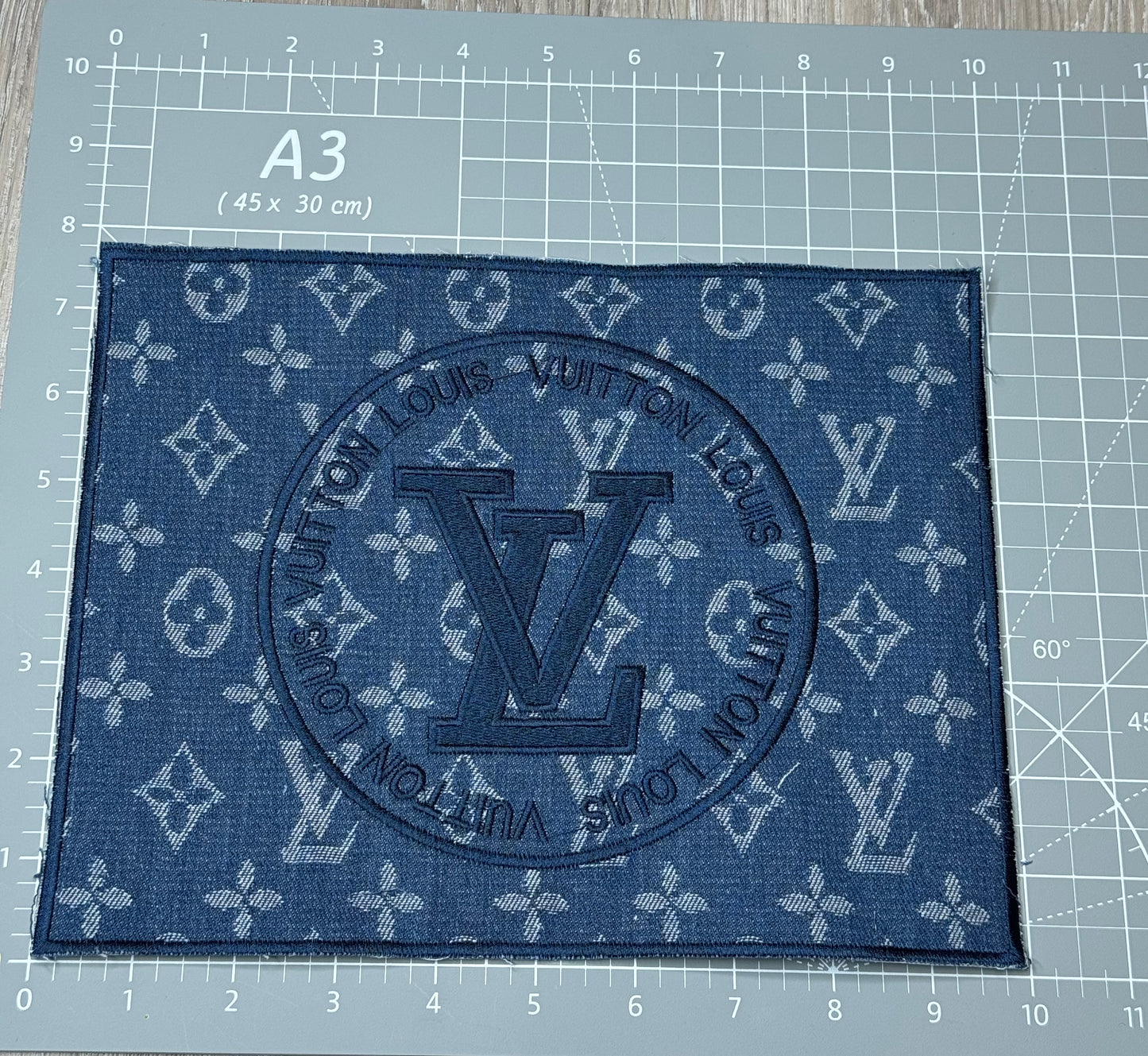 XL denim square patch