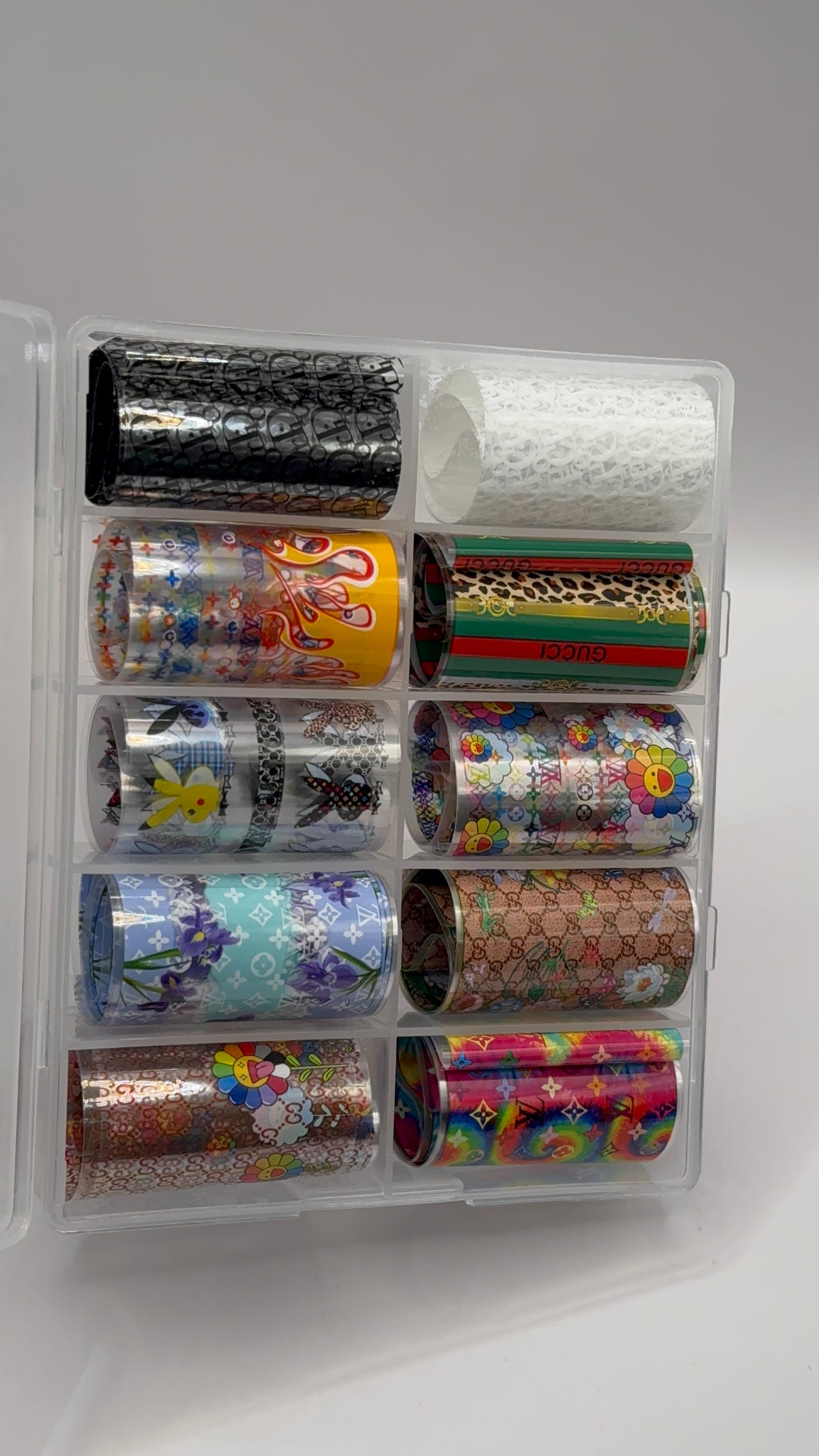 Luxury Designer-Inspired Nail Transfer Foil Set of(10 Rolls)- Bold set