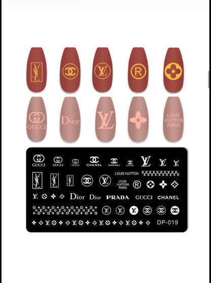Luxury Fashion-Inspired Nail Stamping Plate – Model 001 - 045