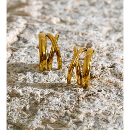 18K Gold Plated Vintage Aesthetic Resin Stainless Steel Earrings (Copy)