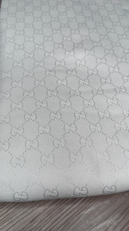 White G.G Jacquard Fabric