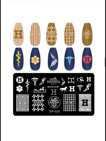Luxury Fashion-Inspired Nail Stamping Plate – Model 001 - 045