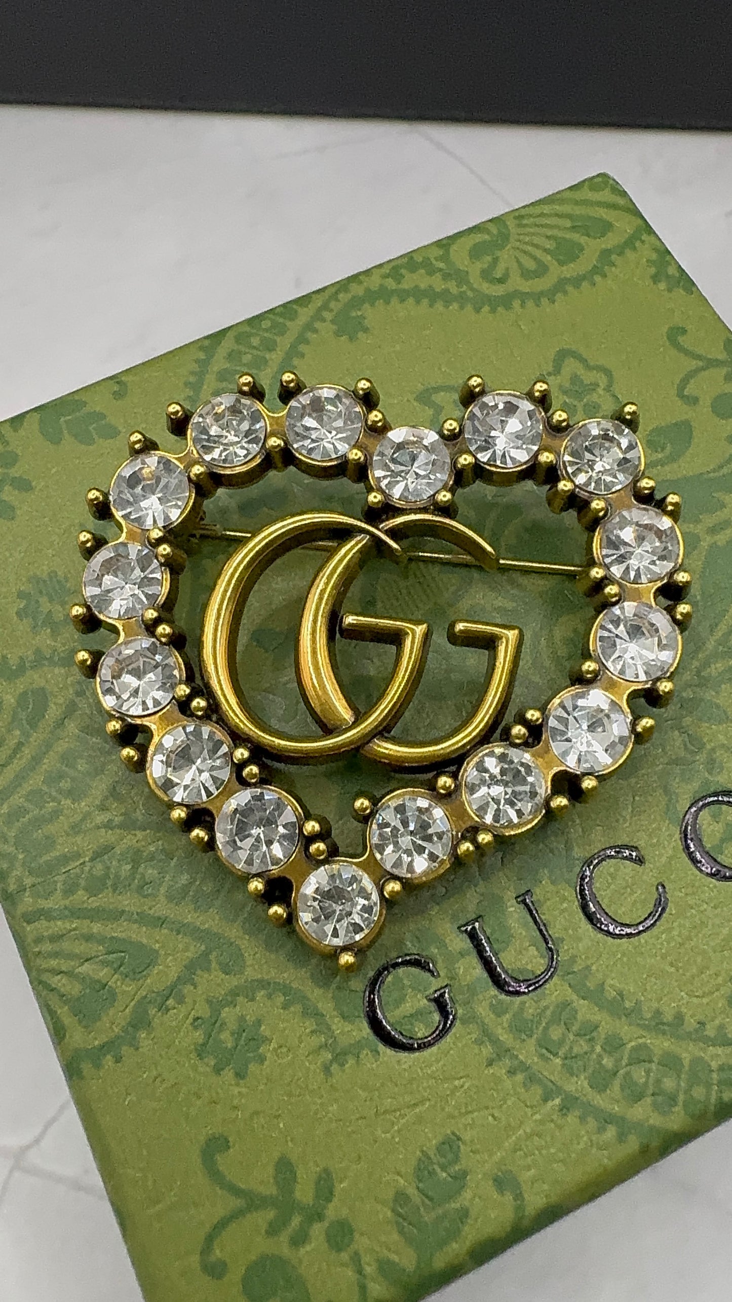G.G Antique Brass Heart Brooch pin