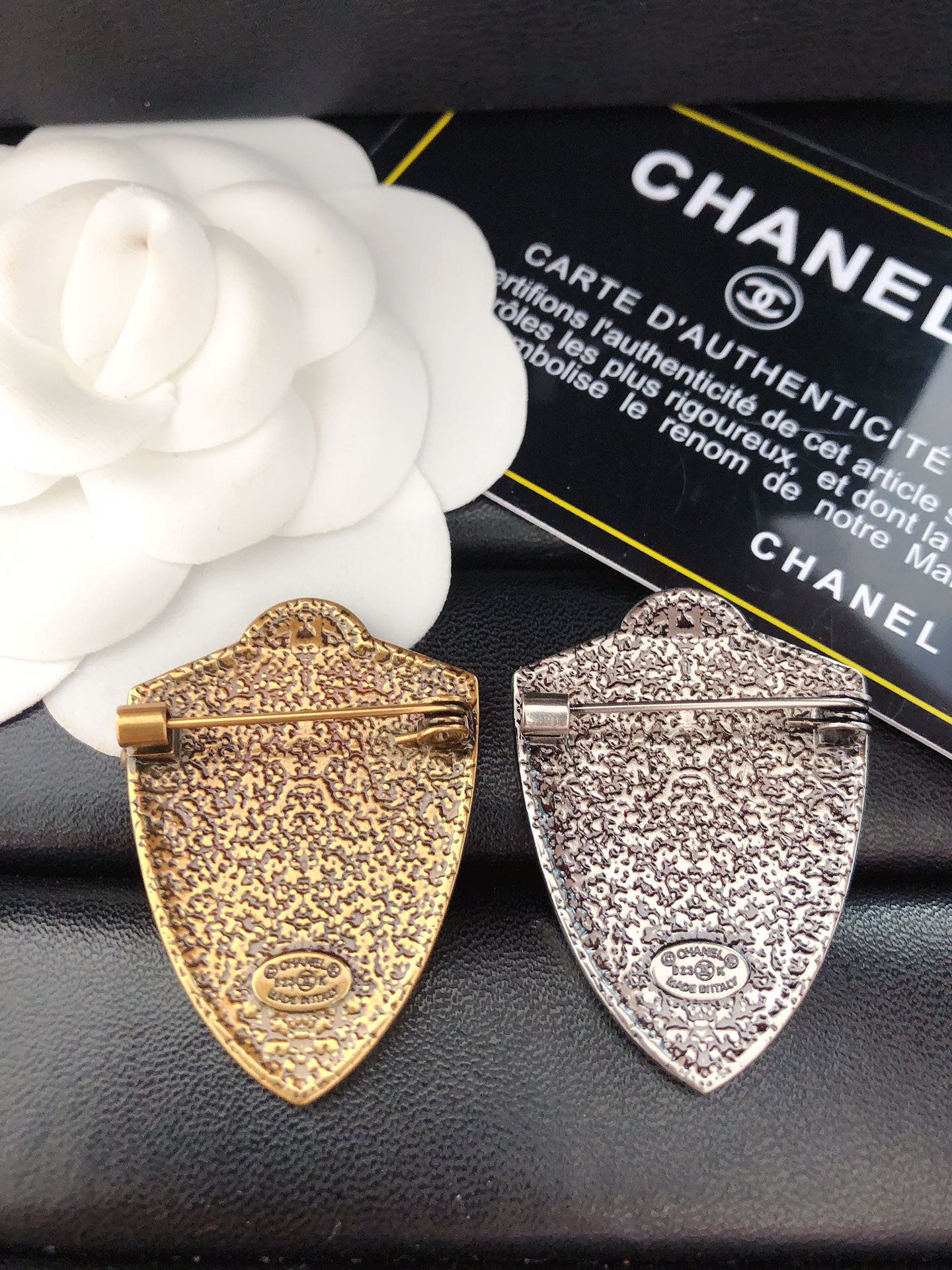Top quality C.C Shield Brooch pin