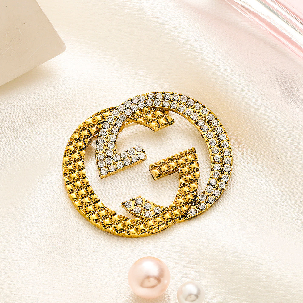 G.G Antique Brass Brooch pin