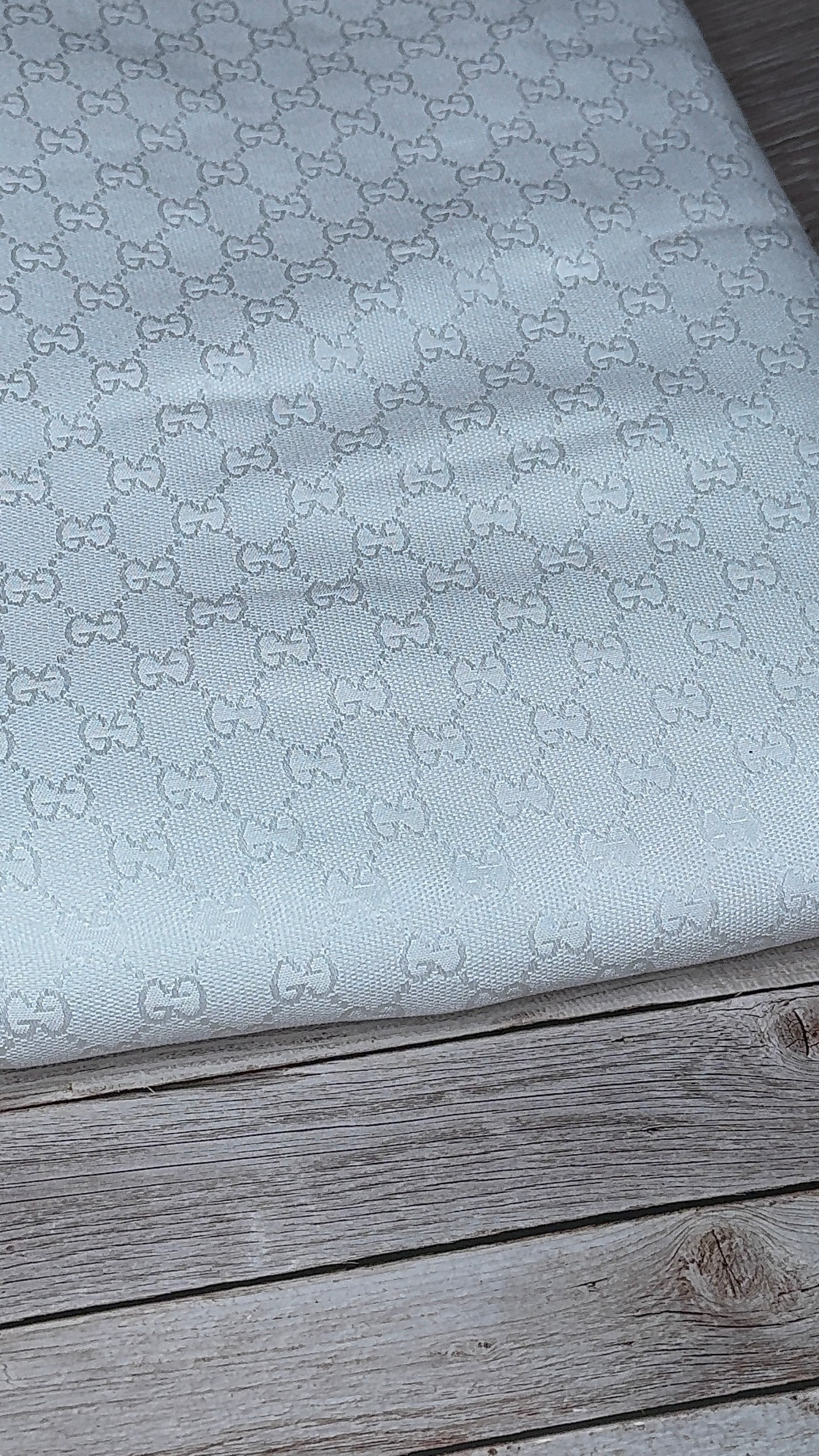White G.G Jacquard Fabric