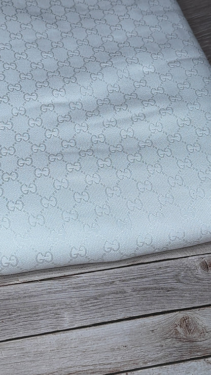 White G.G Jacquard Fabric