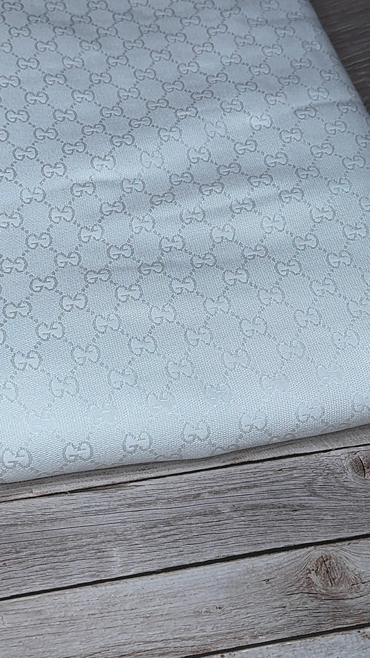 White G.G Jacquard Fabric