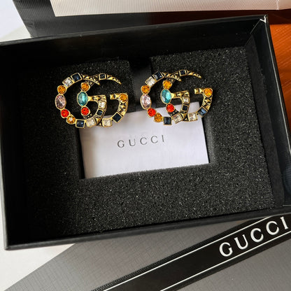 High-End G.G Colored Gem Earrings