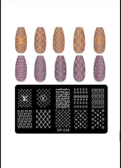 Luxury Fashion-Inspired Nail Stamping Plate – Model 001 - 045