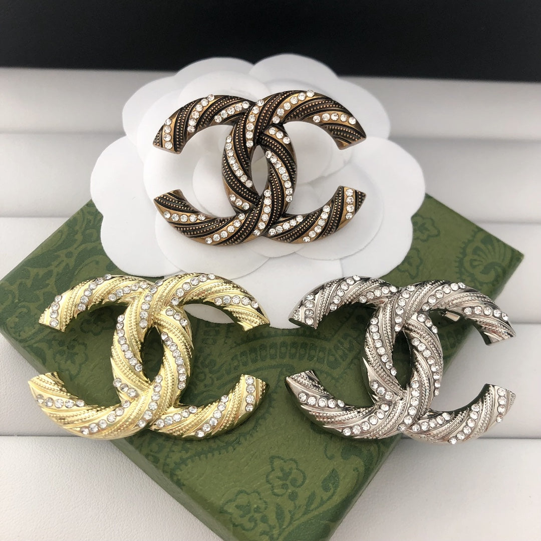 Luxury C.C Brass Brooch pin