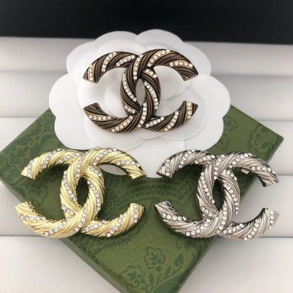 Luxury C.C Brass Brooch pin