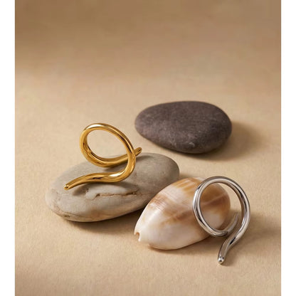 18K Gold plated Spiral Minimalist Adjustable Ring