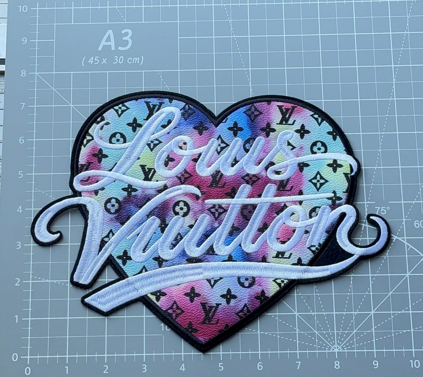 XL L.V Multi-tone Heart Patch