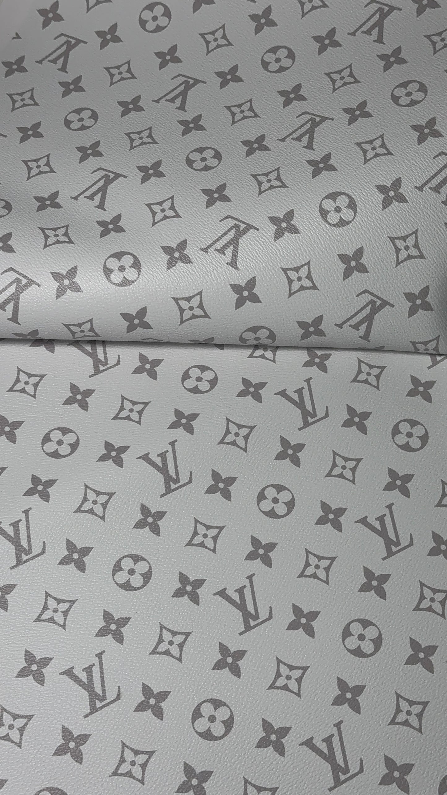Luxury Monogram Faux Leather Fabric – Designer-Inspired Finish