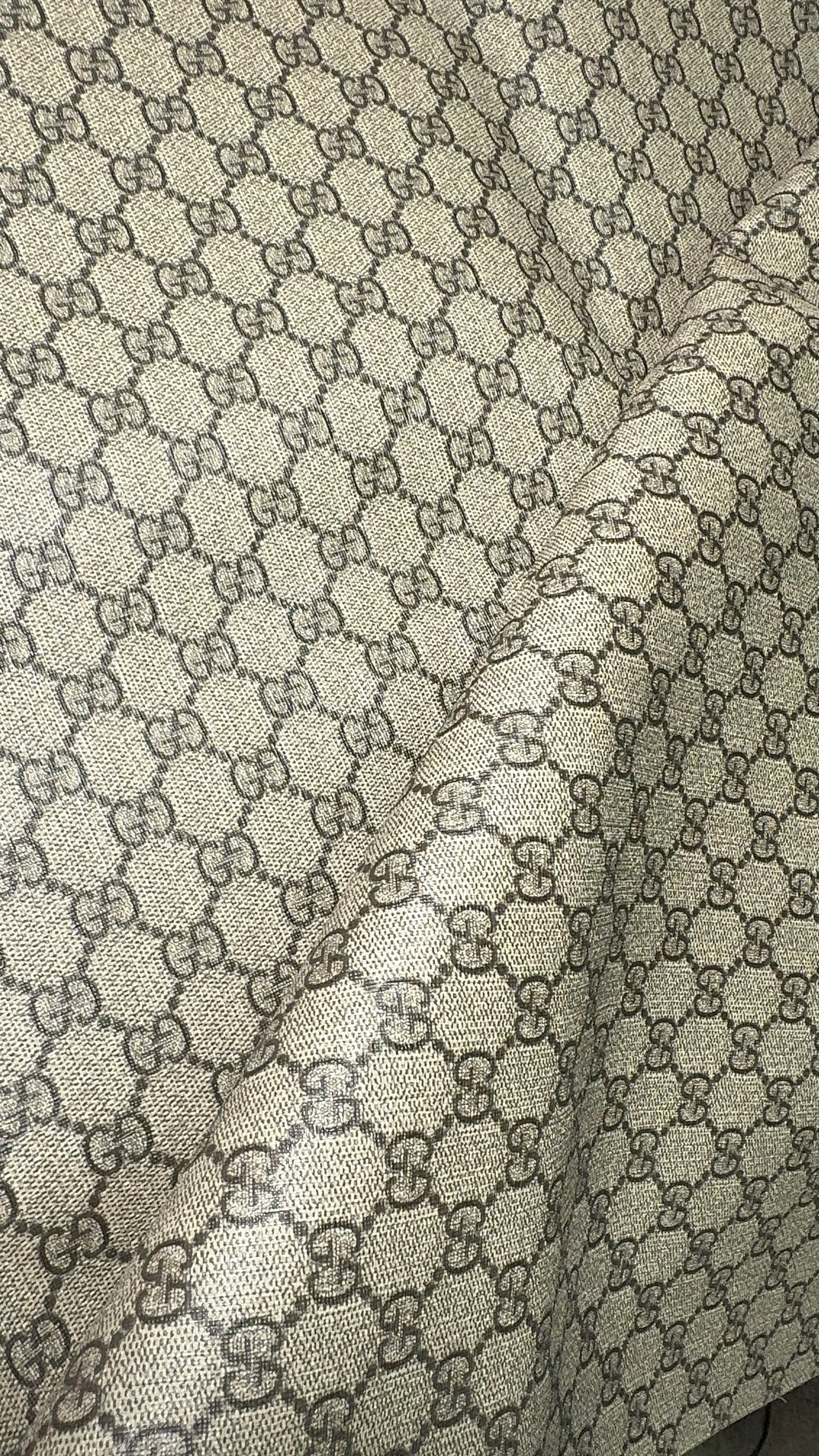 Luxury Gucci Monogram Faux Leather Fabric – Designer-Inspired Finish