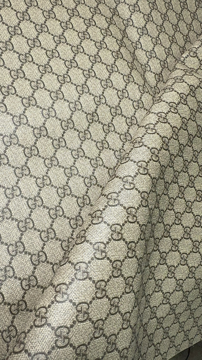 Luxury Gucci Monogram Faux Leather Fabric – Designer-Inspired Finish