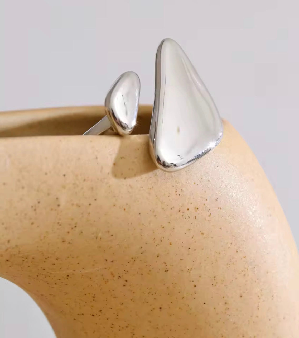 18K Gold Plated Geometric Waterproof Adjustable Stainless Steel Ring