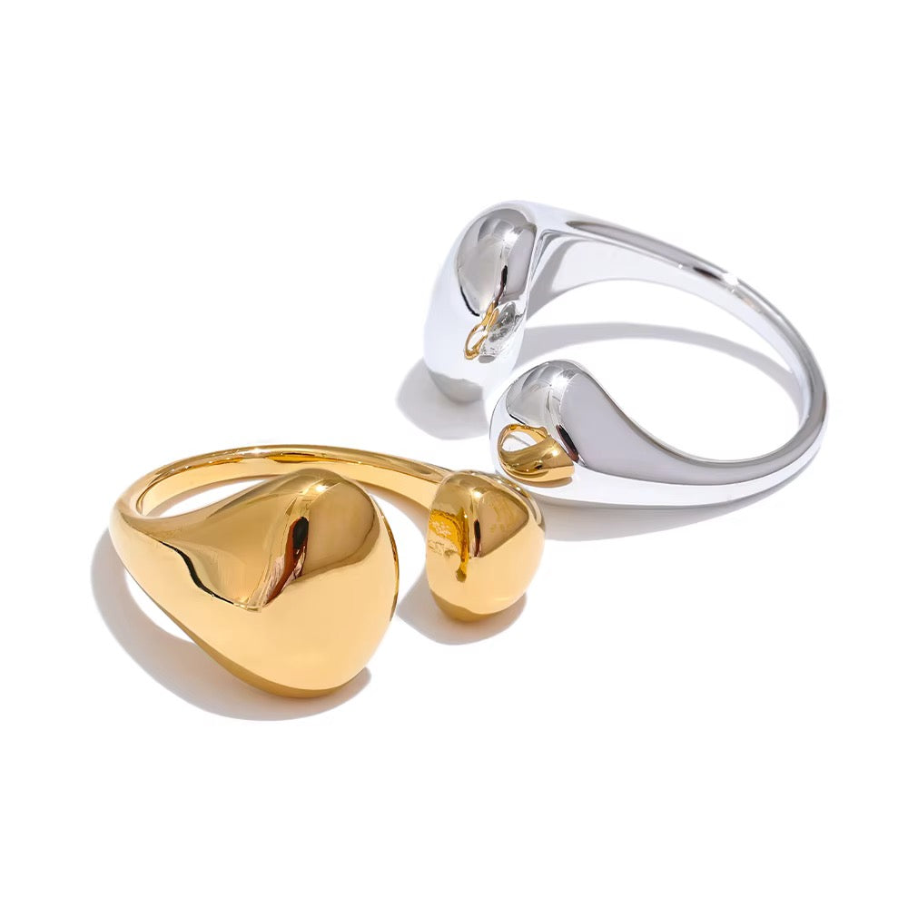 18K Gold Plated Waterproof Stainless Steel Adjustable Ring