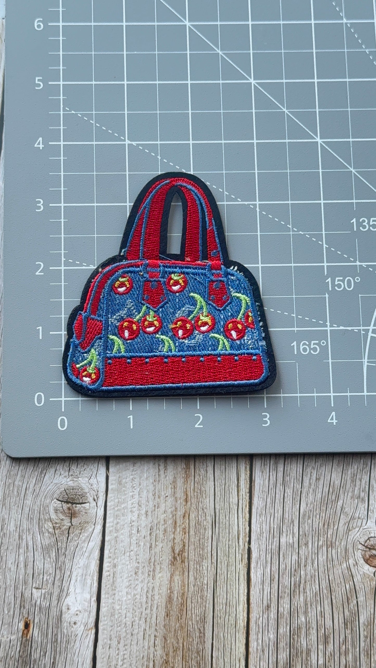 Cherry on Denim LV Bag patch