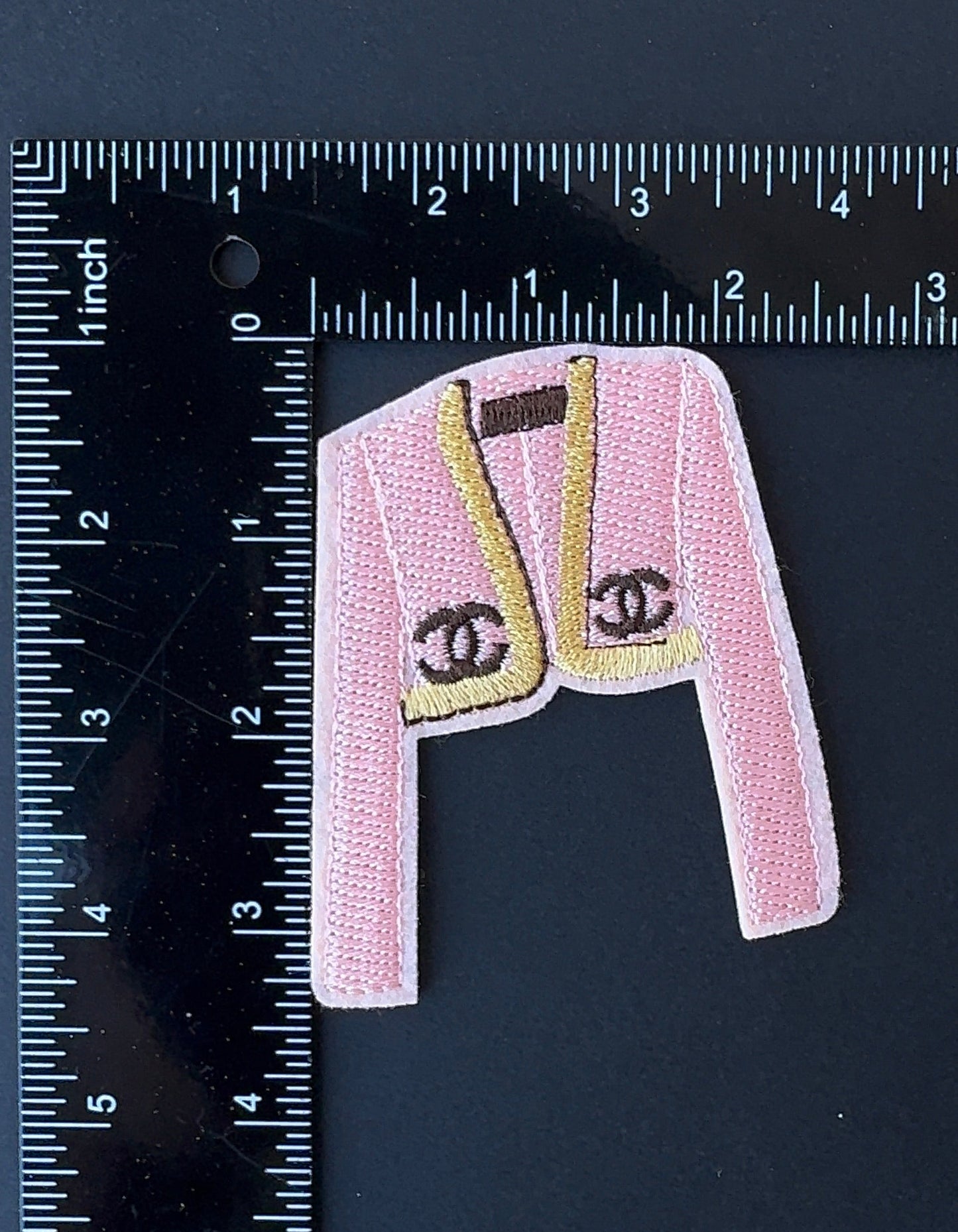 L. Pink Jacket Iron-on Patch