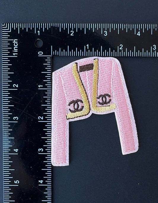 L. Pink Jacket Iron-on Patch