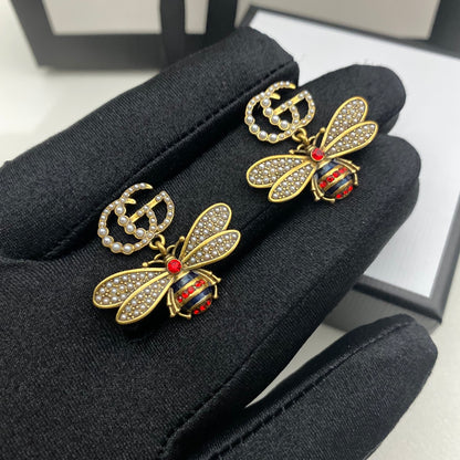 High-End Steel G.G Queen bee Earrings