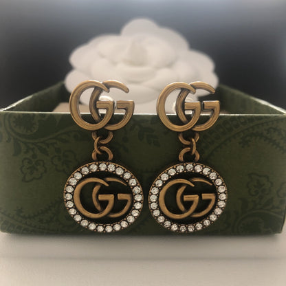 High-End Gold-plated bronze G.G Drop Earrings