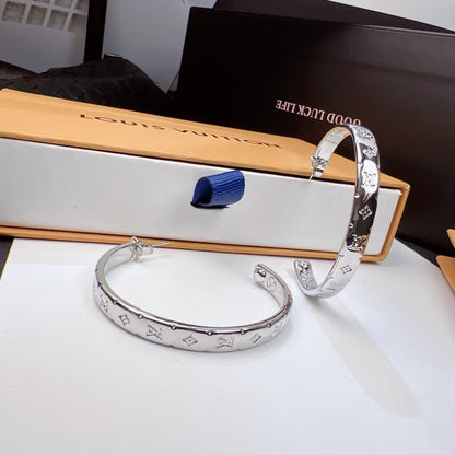 High-End Steel L.V Hoop Earrings