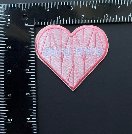 Miu pink heart iron-on patch
