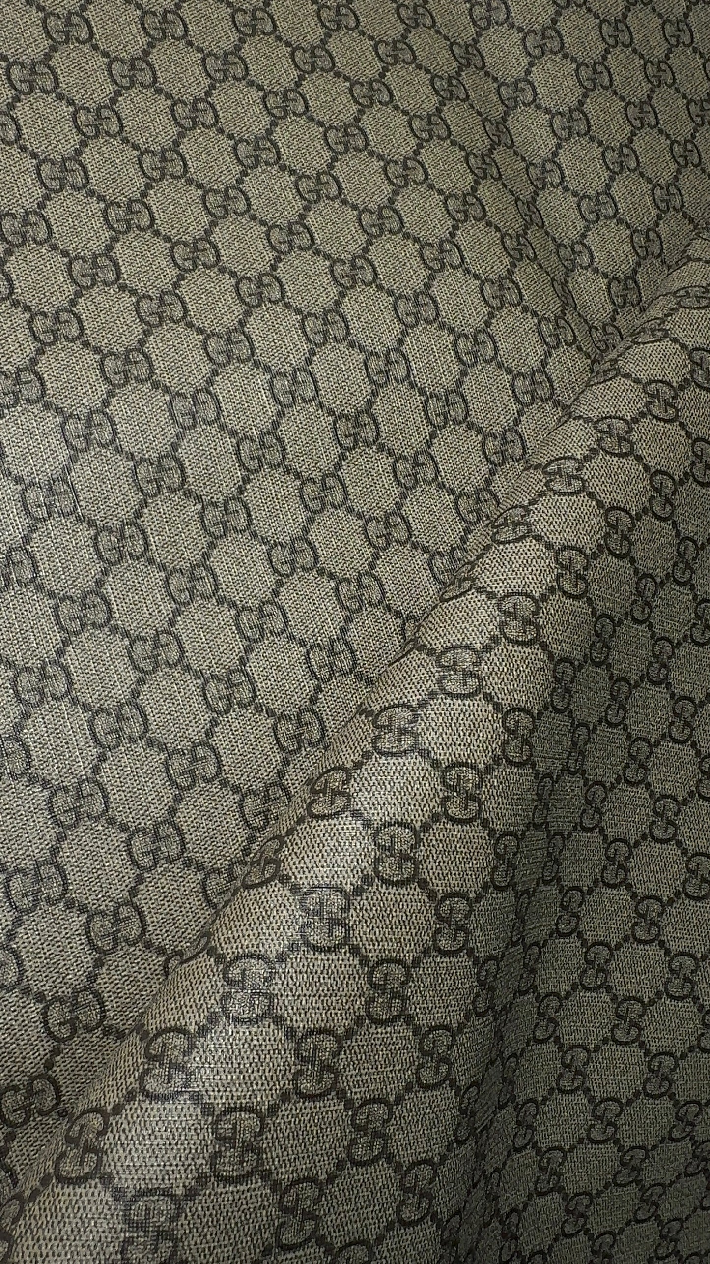 Luxury Gucci Monogram Faux Leather Fabric – Designer-Inspired Finish